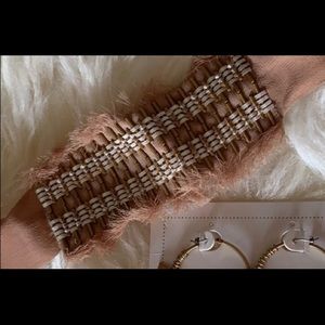 Stella & Dot Taupe Beaded Scarf Bracelet